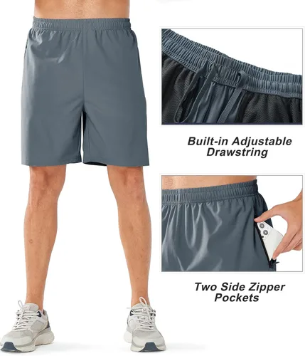 Vista 4 de NORTHYARD Pantalones cortos deportivos para correr para hombre, de secado rápido, ligeros, deportivos, gimnasio, baloncesto, 7 pulgadas, 9 pulgadas
