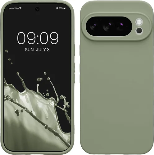Vista 165 de kwmobile Funda compatible con Google Pixel 9 - Funda protectora delgada de TPU para teléfono - Acabado mate suave - Piedra antigua