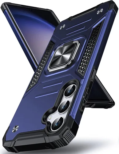 Vista 82 de DASFOND Diseñada para funda Galaxy S8 con soporte, anillo metálico giratorio mejorado de 360°, soporte kickstand de grado militar, resistente a