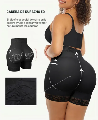 Vista 2 de FeelinGirl - Faja moldeadora para control de abdomen, levantamiento de Negro