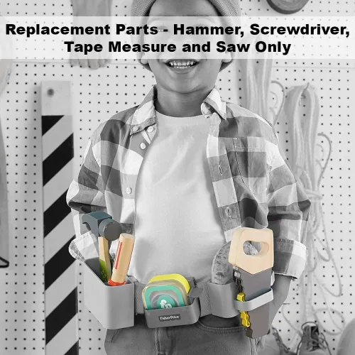 Vista 5 de Piezas de repuesto para cinturón de herramientas Fisher-Price DIY - GGT60 ~ Martillo de simulación de repuesto, destornillador, cinta métrica