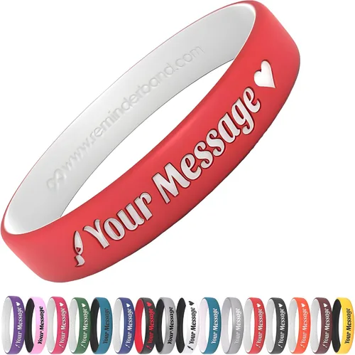 Vista 22 de Reminderband - Pulseras lujosas de silicona y goma para motivación, eventos, regalos, apoyo, recaudación de fondos y concientización, para hombres