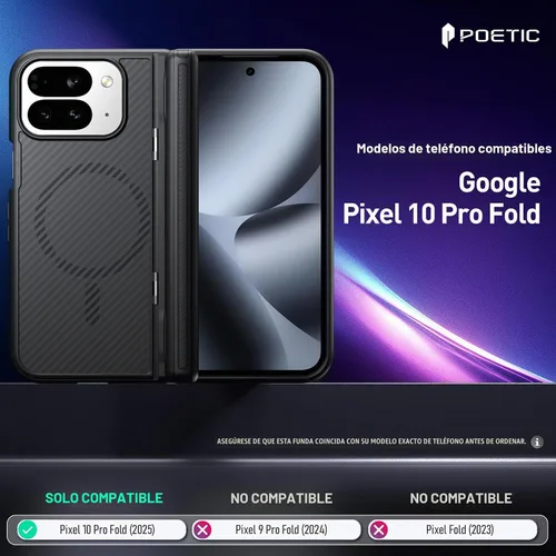 Vista 2 de Poetic Revolution Flex - Funda para Google Pixel 10 Pro Fold, [Soporte Plegable][Protección de Bisagra][Compatible con MagSafe], A Prueba de Golpes