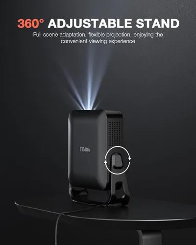 Vista 11 de [Soporte ajustable de 360° y 2000 ANSI] VOPLLS Proyector 4K actualizado con WiFi y Bluetooth, Keystone de enfoque automático y portátil de 1080P