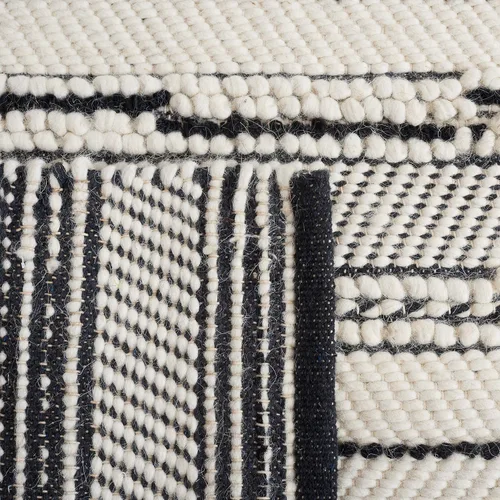 Vista 7 de SAFAVIEH Natura Collection - Alfombra decorativa de 3 x 5 pies, color negro y marfil, hecha a mano de lana de granja bohemia, ideal para zonas