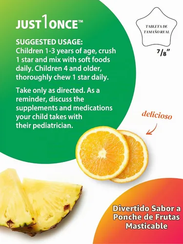 Vista 5 de Rainbow Light Kids One + Multivitamínico 90 tabletas masticables