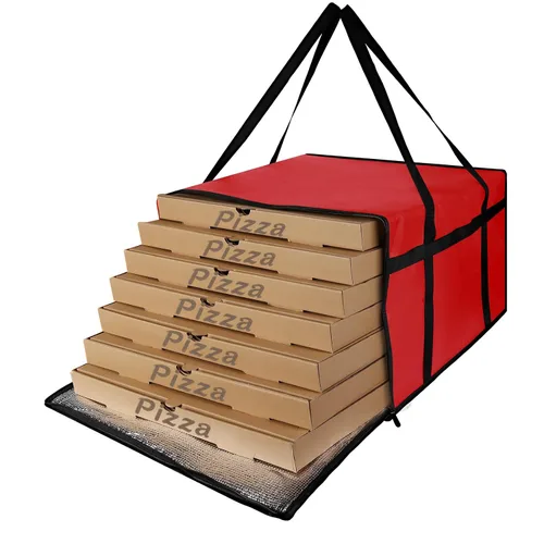 Vista 30 de Paquete de 1 bolsa aislada para entrega de alimentos con parte inferior dura, calentadores de alimentos comerciales XXXL para Uber Eats/Doordash