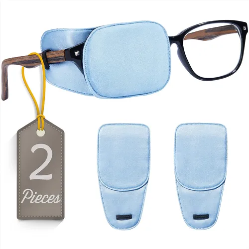 Vista 37 de Parche de ojo de seda Astropic para gafas de adultos y niños para cubrir cualquier ojo (Mediano, Violeta)