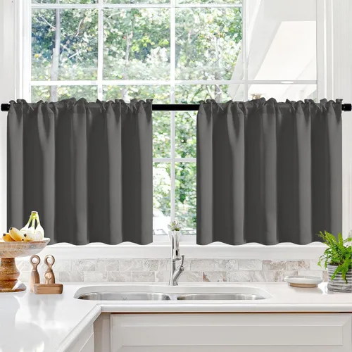 Vista 172 de Deconovo Cortinas opacas, aislamiento térmico, dobladillo para barra, reducción de ruido, certificado Oeko-TEX, cortinas de oscurecimiento
