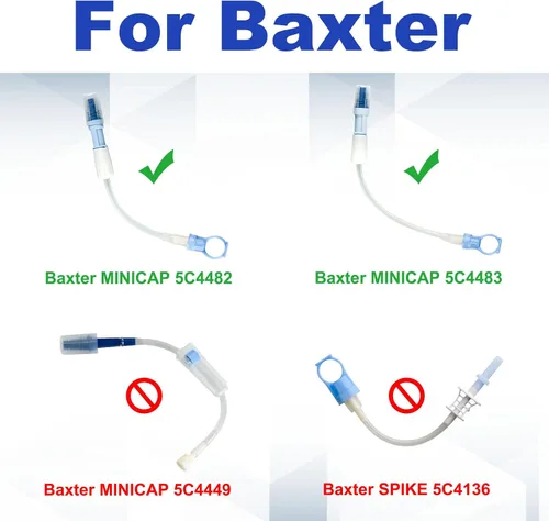 Vista 2 de Soporte de transferencia de diálisis peritoneal para Baxter con 2 cordones ajustables para catéter PD, juego de transferencia de diálisis