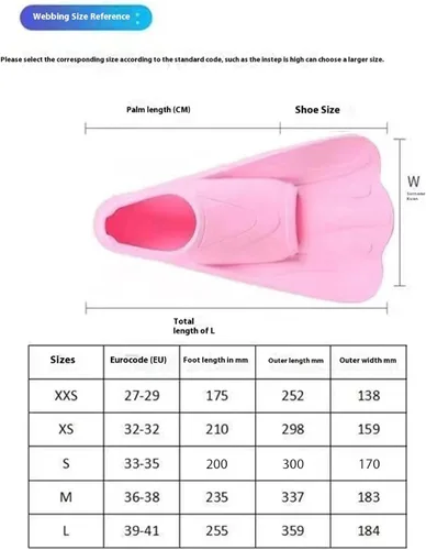 Vista 3 de High Elasticity Short Swim Flipper Soft Silicone Fins for Enhanced Stability Flexible Ankle Swimming Gear Silicone Texture