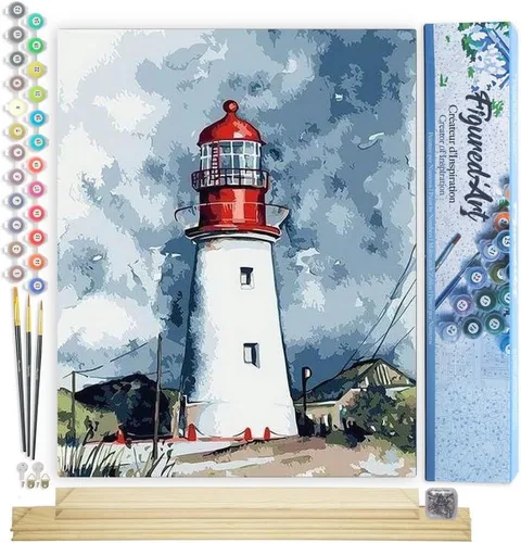 Vista 125 de Figured'Art Pintura por números para adultos, flores rojas abstractas, 16 x 20 pulgadas, kit de pintura artística para manualidades, lienzo