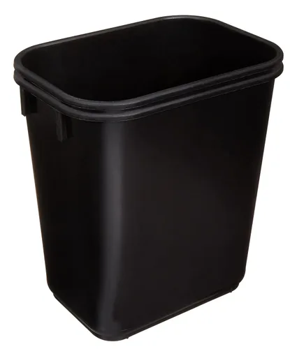 Vista 2 de Amazon Basics Cubo de basura pequeño, papelera rectangular para oficina comercial, 3 galones (paquete de 2), color negro