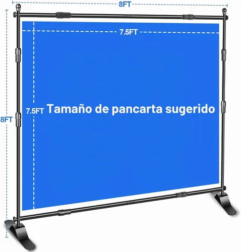 Vista 3 de EMART Soporte de telón de fondo ajustable de 8 x 8 pies, resistente