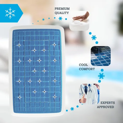 Vista 6 de Technogel Almohada de gel refrescante de lujo, tecnología de enfriamiento patentada, espuma viscoelástica inodora, soporte ergonómico transpirable