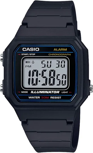 Vista 7 de Casio W217H Series Men’s Digital Watch 50M WR 1/100 Second Stopwatch LED Backlight Countdown Timer 100 SEC Chronograph Daily Alarm