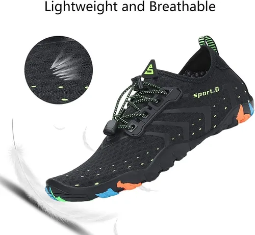Vista 2 de Zapatos acuáticos para mujer y hombre, de secado rápido, calcetines acuáticos para natación, playa, surf, buceo, piscina, yoga, aeróbicos, deportes
