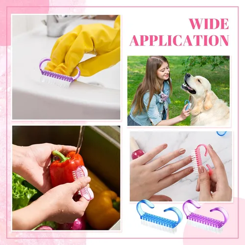 Vista 5 de Tanlade - 300 cepillos de uñas con mango a granel, pequeño cepillo de limpieza para uñas, fácil de usar, a granel para hombres y mujeres, pies
