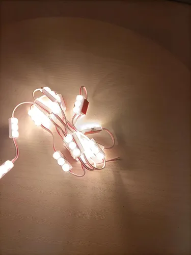 Vista 2 de Mini módulo LED DC12V 3000K blanco cálido 0.5W luz decorativa impermeable para letreros publicitarios de letras con cinta adhesiva en la parte