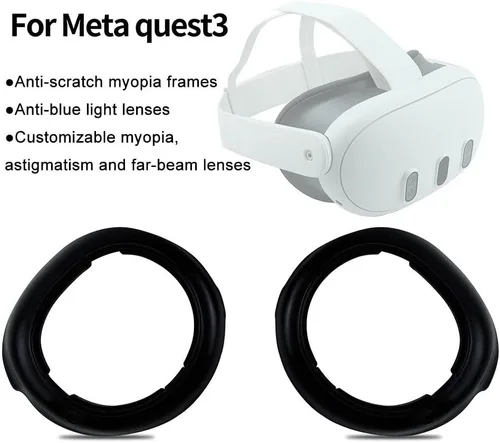 Vista 4 de Protector espaciador de lentes para Meta Quest 3, espejo de auriculares VR, protector de lente antiarañazos para Quest 3, marco resistente a