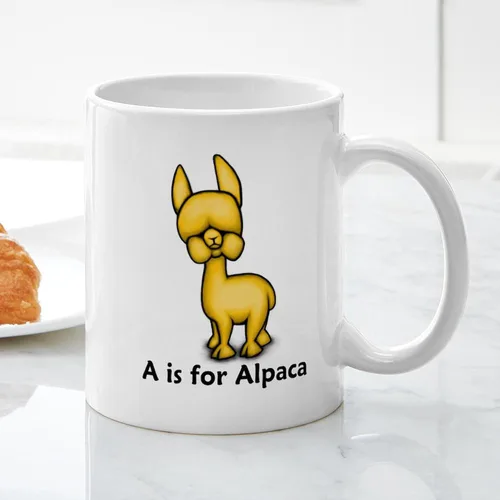 Vista 6 de CafePress A Is For Alpaca Taza de café de cerámica de 11 oz (11.0 fl oz)