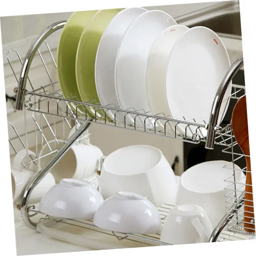 Vista 8 de UPKOCH Escurridor de platos para fregadero, estante seco para platos, soporte para palillos, soporte para utensilios sobre el fregadero, escurridor