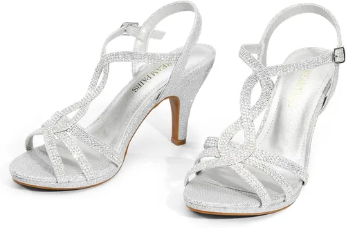 Vista 2 de Dream Pairs Amore - Sandalias de tacón para mujer con puntera descubierta