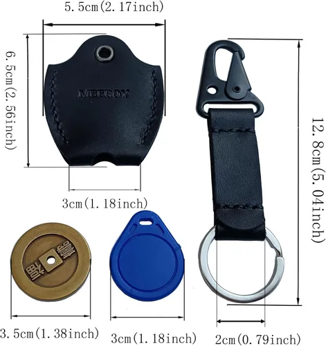 Vista 2 de Funda de cuero hecha a mano para llave de coche para llave rota Funda para llave de coche para hombres y mujeres (Negro)