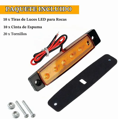 Vista 7 de PSEQT 10 unidades de luces LED de tira de roca para auto, luces de rueda de bajo brillo, kits de iluminación para guardabarros, impermeables