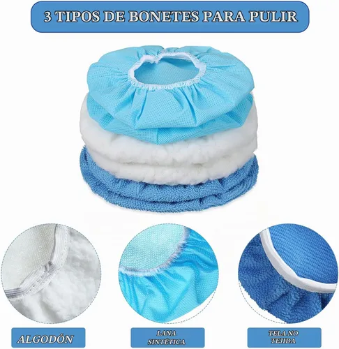 Vista 3 de 20 Piezas Almohadillas Pulidoras Orbitales para Automóvil Capó de Almohadilla de Microfibra Max Capó de Pulido y Abrillantado Cubierta de Azul
