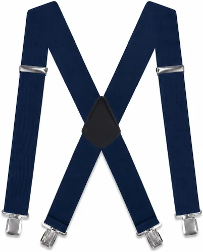 Vista 10 de trilece Heavy Duty Suspenders for Men - 2 Inch Wide Adjustable Elastic X-Back Suspenders with Strong Clips Negro