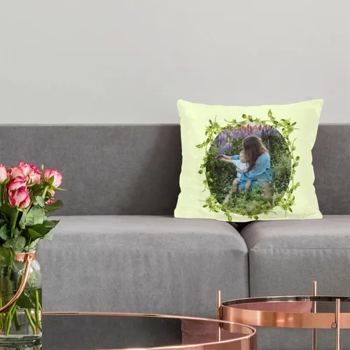 Vista 4 de Funda de almohada personalizada para mamá, funda de almohada cuadrada para el día de la madre, decoración de 16 pulgadas, vegetación