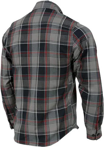 Vista 6 de Milwaukee Leather MNG11658 Men's Black and Grey with Red Long Sleeve Cotton Flannel Shirt