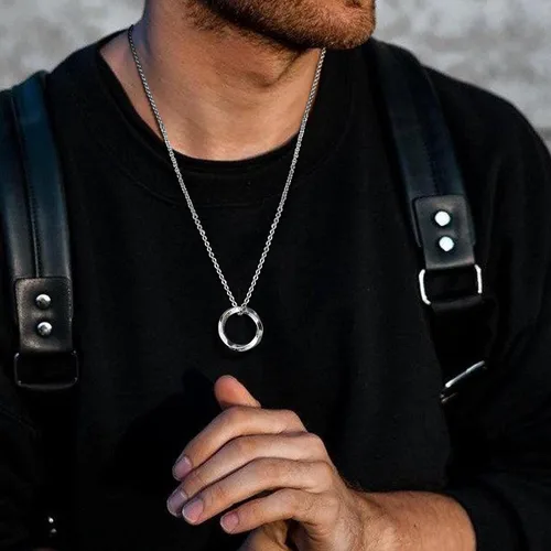 Vista 3 de VNOX Viking Necklace for Men - Norse Nordic 24 Runes Alphabets Pendant Necklace Mobius Twist Pagan Amulet Talisman - Jewelry Gift for Men Women