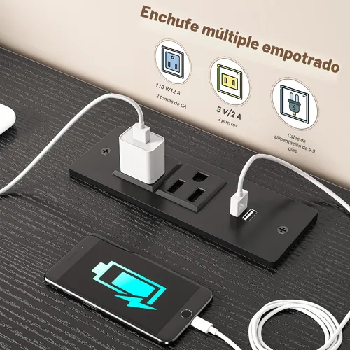 Vista 5 de Romorgniz - Cómoda para dormitorio con 10 cajones con luz LED y toma de corriente, cómodas de tela y cómoda con estantes abiertos para pasillo, sala