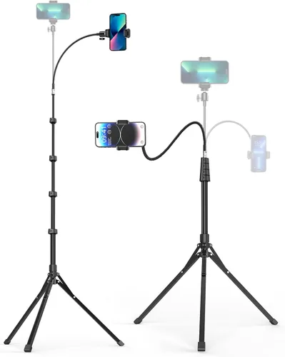 Vista 10 de Aureday Kit de accesorios para trípode de teléfono de 62", soporte de trípode para cámara y teléfono celular con control remoto inalámbrico