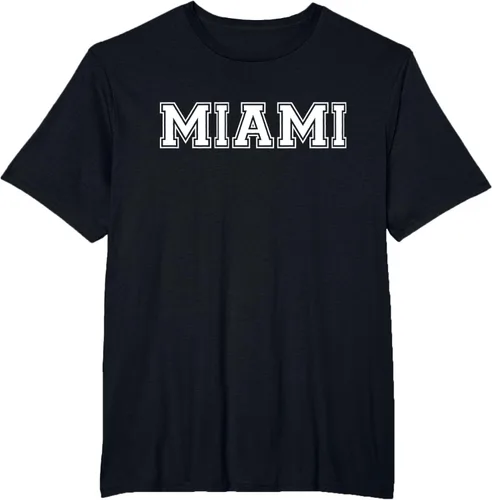 Vista 71 de Camiseta de regalo deportiva estilo universitario Miami Florida, Negro, S
