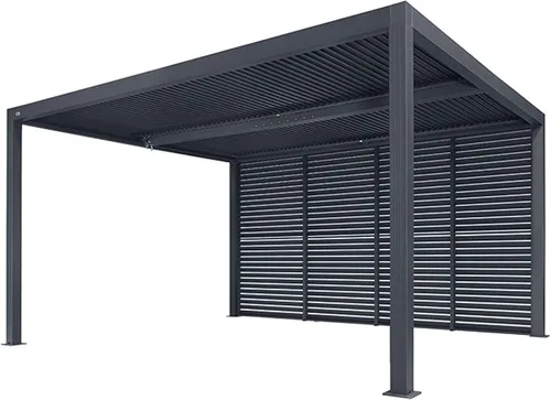 Vista 16 de PURPLE LEAF - Accesorio para pérgola con persiana, rejilla de aluminio 94AS de 3 paneles para privacidad óptima y control de la luz solar, pared