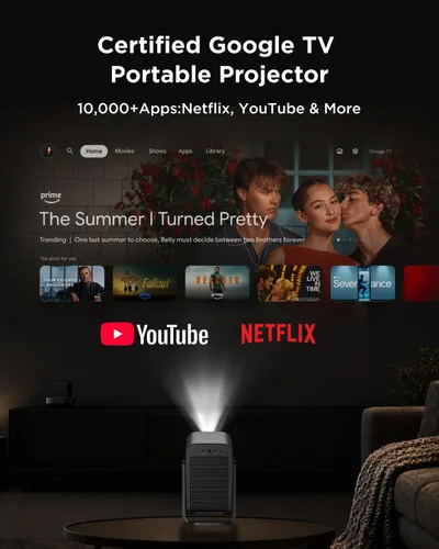 Vista 3 de TCL C1 Smart Google TV Projector, WiFi y Bluetooth, cardán giratorio de 285