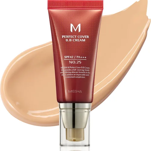 Vista 9 de MISSHA M Perfect Cover BB Cream No 31. Beige dorado - Medio/bronceado con subtono neutro SPF 42 PA +++ 1.69 fl oz - Hidratante teñido con SPF
