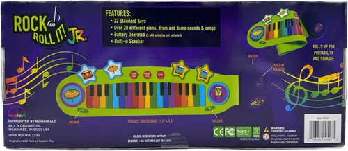 Vista 6 de MUKIKIM Jr Piano and Drum Duo - Piano flexible portátil y almohadilla de batería juguete para niños a partir de 3 años. Juego educativo