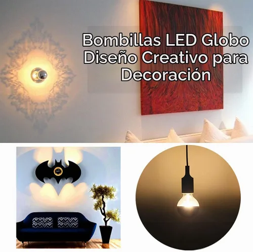 Vista 2 de Bombilla media cromada, regulable de 6 W (equivalente a 60 vatios), bombillas LED Edison G25/G80, mitad negra, forma de globo, 2700 K, blanco Negro
