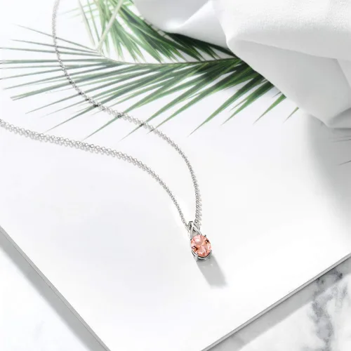 Vista 74 de Gem Stone King Collar de plata de ley 925 con piedra natal ovalada de 0.354 x 0.276 in Collar con colgante solitario para mujer Con cadena