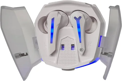 Vista 2 de RadioShack Auriculares inalámbricos para juegos con cancelación de ruido 3304451, color blanco
