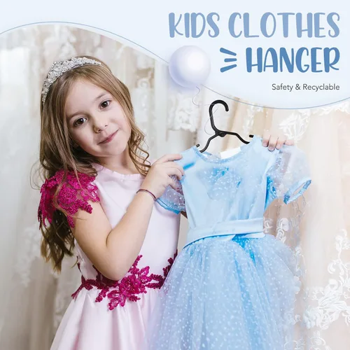 Vista 2 de HOUSE DAY Perchas de plástico para bebé, paquete de 20, perchas de plástico duradero para ropa de bebé, perchas delgadas y compactas para niños