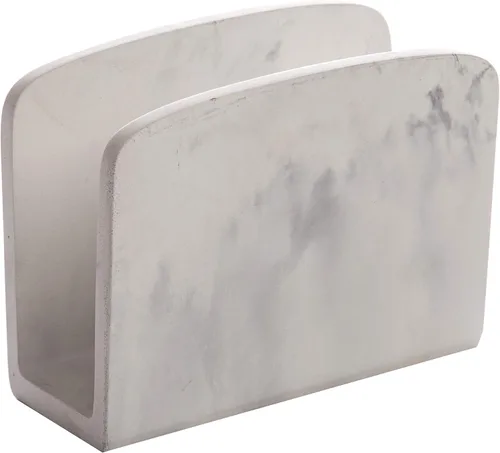Vista 2 de BINO Servilletero - Dispensador de servilletas de mármol negro para mesa de comedor - Accesorio de cocina moderno