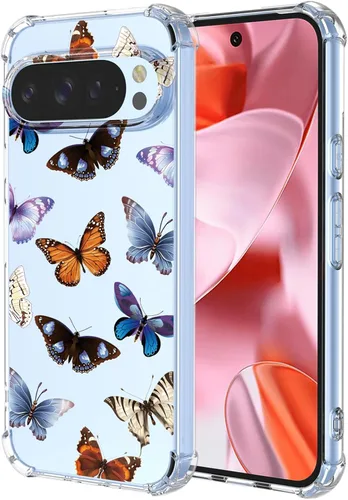 Vista 11 de Funda para Google 5 Pixel 5 con esquinas de cojín de aire, patrón floral TPU suave transparente, parachoques a prueba de golpes, funda protectora