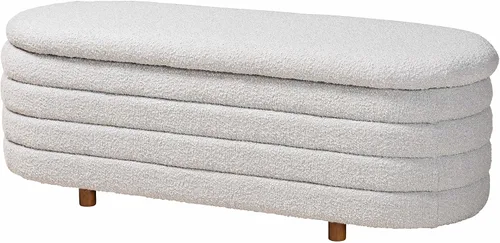 Vista 11 de Baxton Studio Betiana Modern Japandi - Banco de almacenamiento de madera con acabado marrón nogal Gris claro/marrón nogal