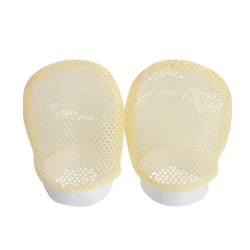Vista 2 de Paquete de 6 guantes de malla para bebé, de algodón, antiarañazos, unisex (3 colores E0-6 meses)