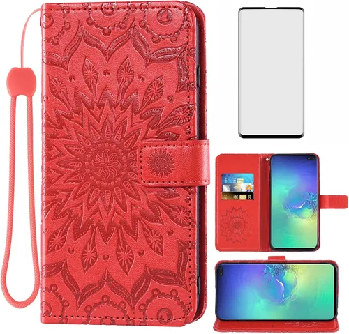 Vista 9 de Asuwish Funda de teléfono para Samsung Galaxy S10 Plus con protector de pantalla de vidrio templado, funda delgada de cuero, soporte para tarjetas